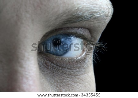blue man Eye closeup