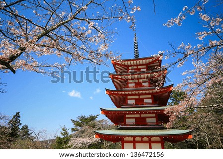 Chureito pagoda, Fujiyoshida city, Japan