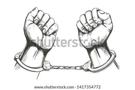 Hands In Handcuffs Drawing | Free download on ClipArtMag