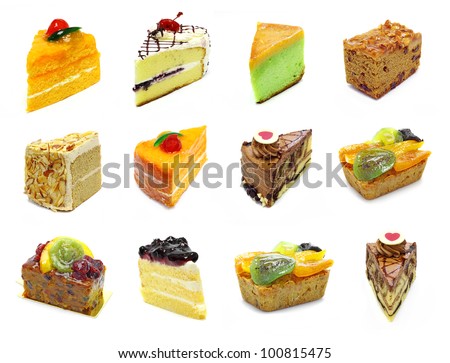 collection of slices cake