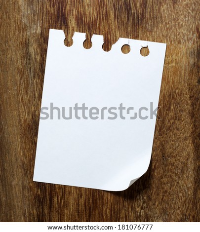 paper page notebook on the wood backgrounds.