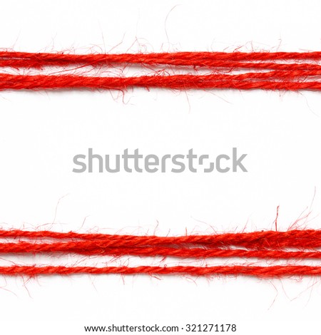String red as frame on white background