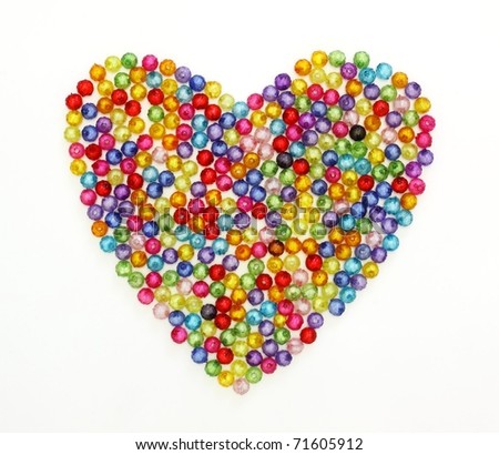Colorful Beads Heart Shape Isolated On White Background Stock Photo ...