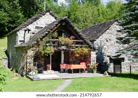 The rural village near Lavertezzo on Verzasca valley, Switzerland