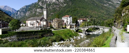 The village of Bignasco on Magga valley, Switzerland