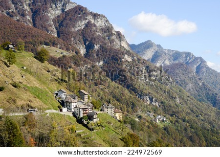 The rural village of Comologno on Onsernone valley, Switzerland
