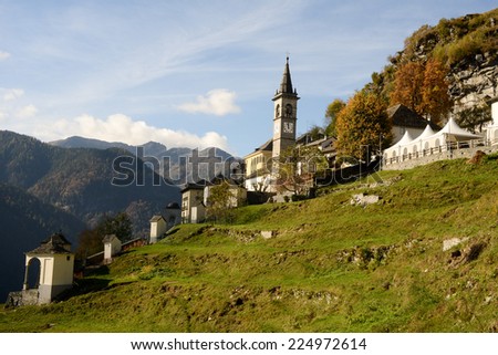 The rural village of Comologno on Onsernone valley, Switzerland