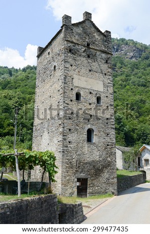Fiorenzana tower at Grono in Mesolcina valley, Switzerland