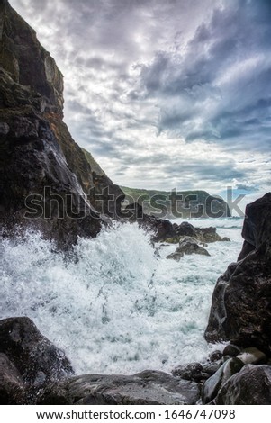 Similar – Foto Bild Der stürmische Atlantik am Playa del Roque de las Bodegas auf Teneriffa, Spanien