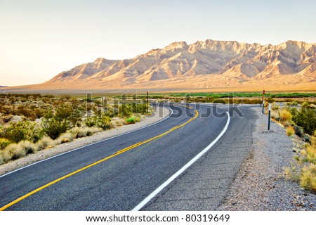 Great landscape with road in Nevada state. USA