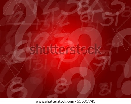 Abstract letters red background