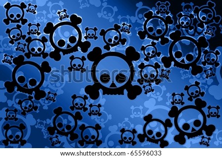 Dark blue skulls