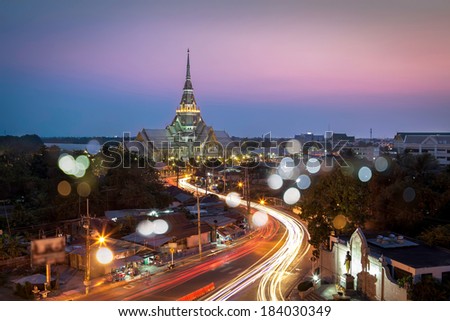 A beautiful temple in Twilight (Wat Sothon, Chachoengsao, Thailand)