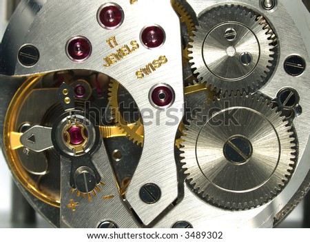 watch machinery macro detail