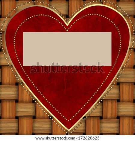 Heart with frames for inscriptions on the background seamless texture