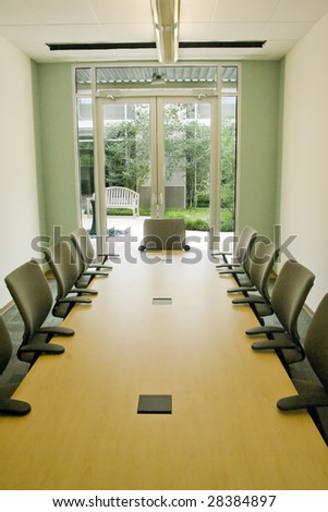 A small modern conference room for office meeting