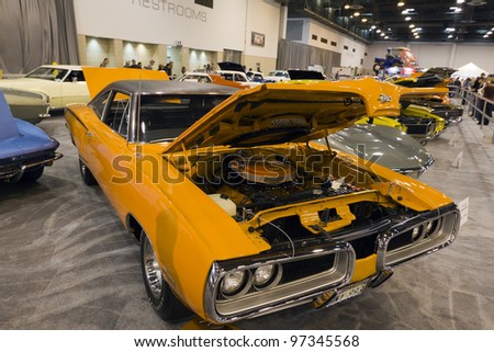 HOUSTON - JANUARY 28: A classic 1970 Super Bee at the Houston International Auto Show on January 28, 2012 in Houston, Texas.
