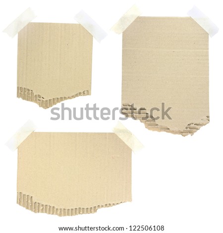 cardboard pieces attached with a sticky tape