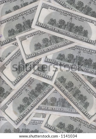 Money backs of 100 bills