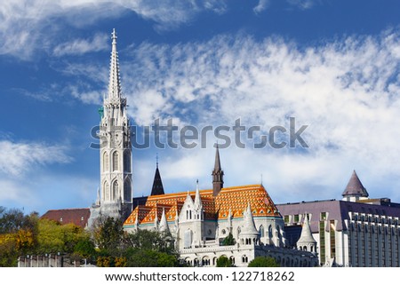 View on Fishermen's bastion in Budapest, Hungary