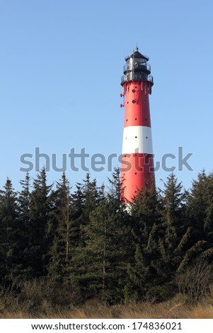 The lighthouse of Hoernum in the morning light