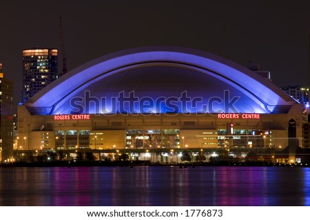 night view of Rogers Center, from Central Island