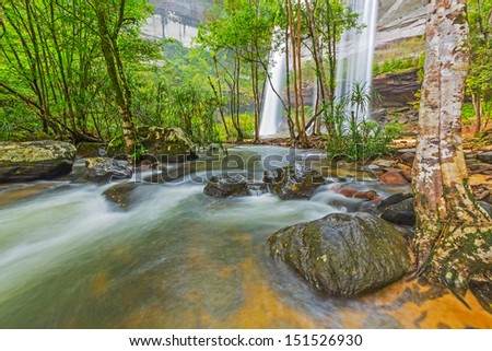 Deep Forest beautiful waterfall at Huai Luang Waterfall in Ubon Ratchathani, Thailand
