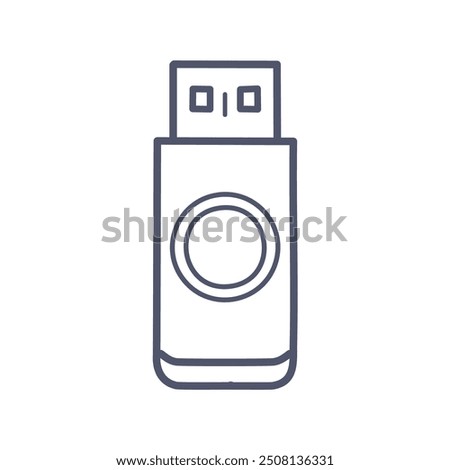 Digital memory stick icon. A simple, stylish icon depicting a common digital memory stick. This icon is perfect for representing data storage, tech, or digital concepts.