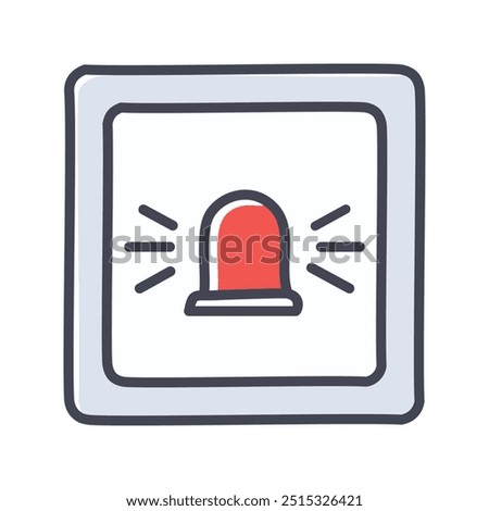 Alarm light icon. Red flashing light icon representing warning, danger, or emergency.