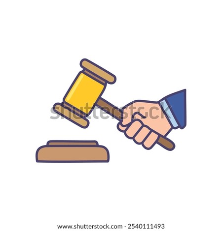 Gavel judge auction law justice. Legal decision, authority symbol.  Represents justice, verdict, and finality.