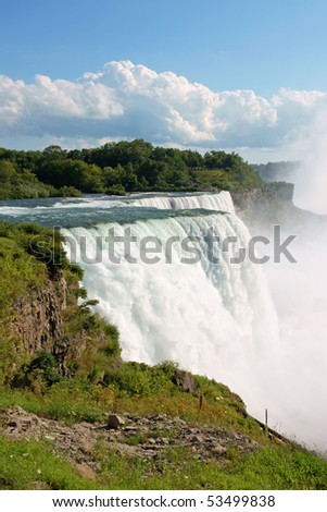 Niagara Falls on the United States of America border in summer