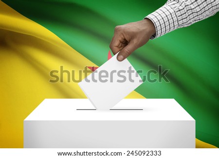Ballot box with national flag on background - French Guiana