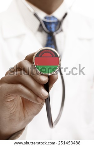Stethoscope with national flag conceptual series - Malawi