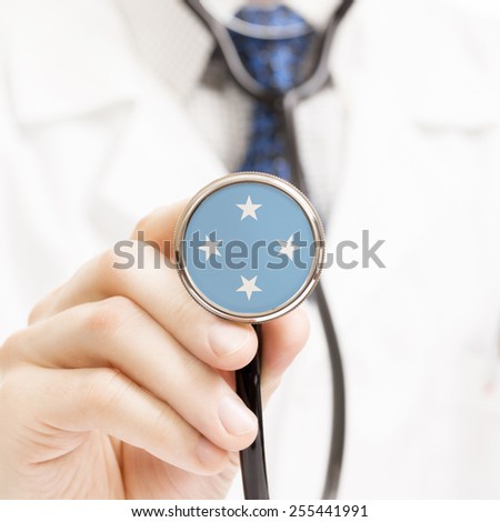 National flag on stethoscope conceptual series - Federated States of Micronesia