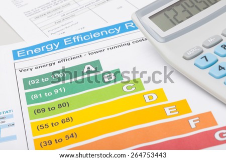 Colorful energy efficiency chart and calculator