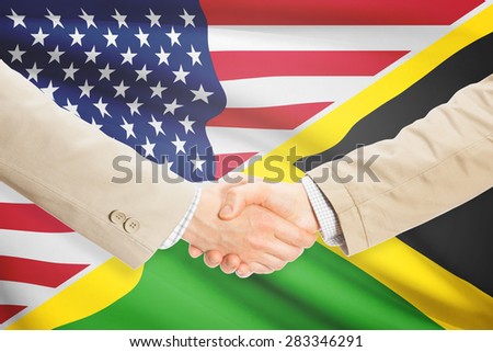 Businessmen shaking hands - United States and Jamaica