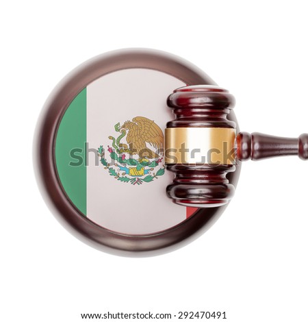 National legal system concept with flag on sound block  - Mexico