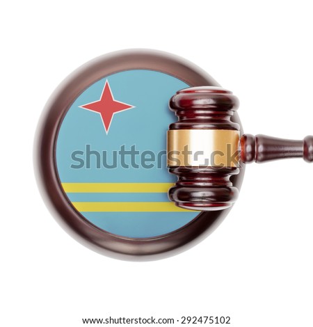 National legal system concept with flag on sound block  - Aruba