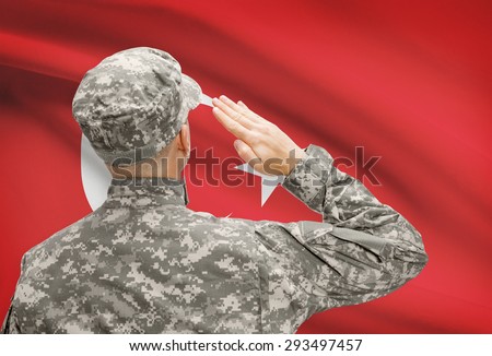 National military forces with flag on background conceptual series - Turkey