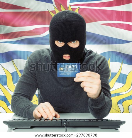 Hacker with Canadian province flag - British Columbia