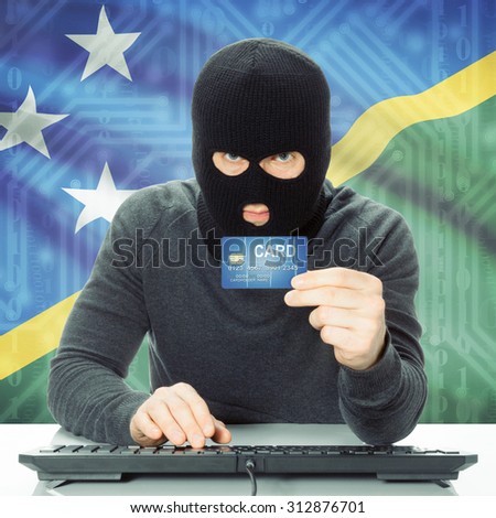 Cybercrime concept with flag on background - Solomon Islands