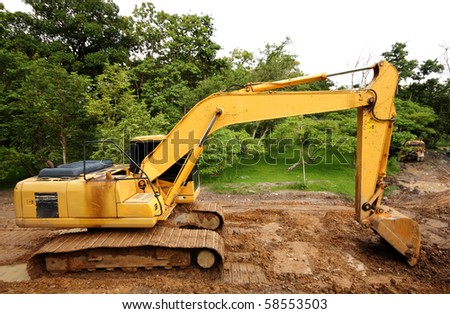 Heavy excavator construction truck