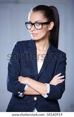 Portrait of beautiful business woman wearing glasses
