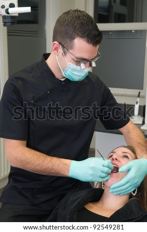Patient getting a treatment at the dental practice