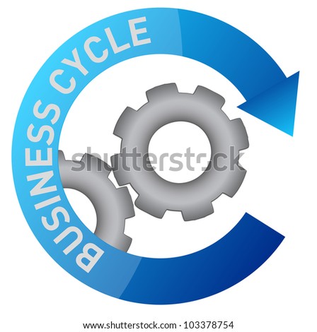 business gear cycle illustration design over white
