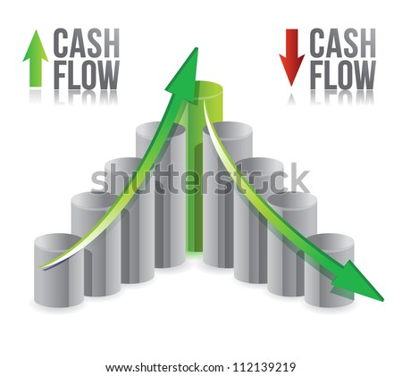 cash flow illustration graph over a white background