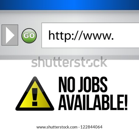 no jobs available illustration design on a computer browser