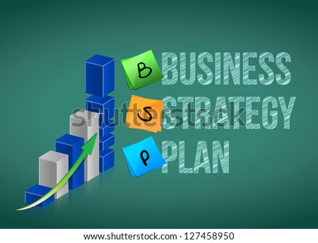 Business strategy plan, illustration design over white