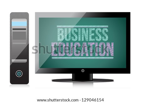 Business Education on display. computer illustration design