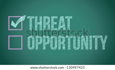 opportunity vs threat illustration design on a blackboard